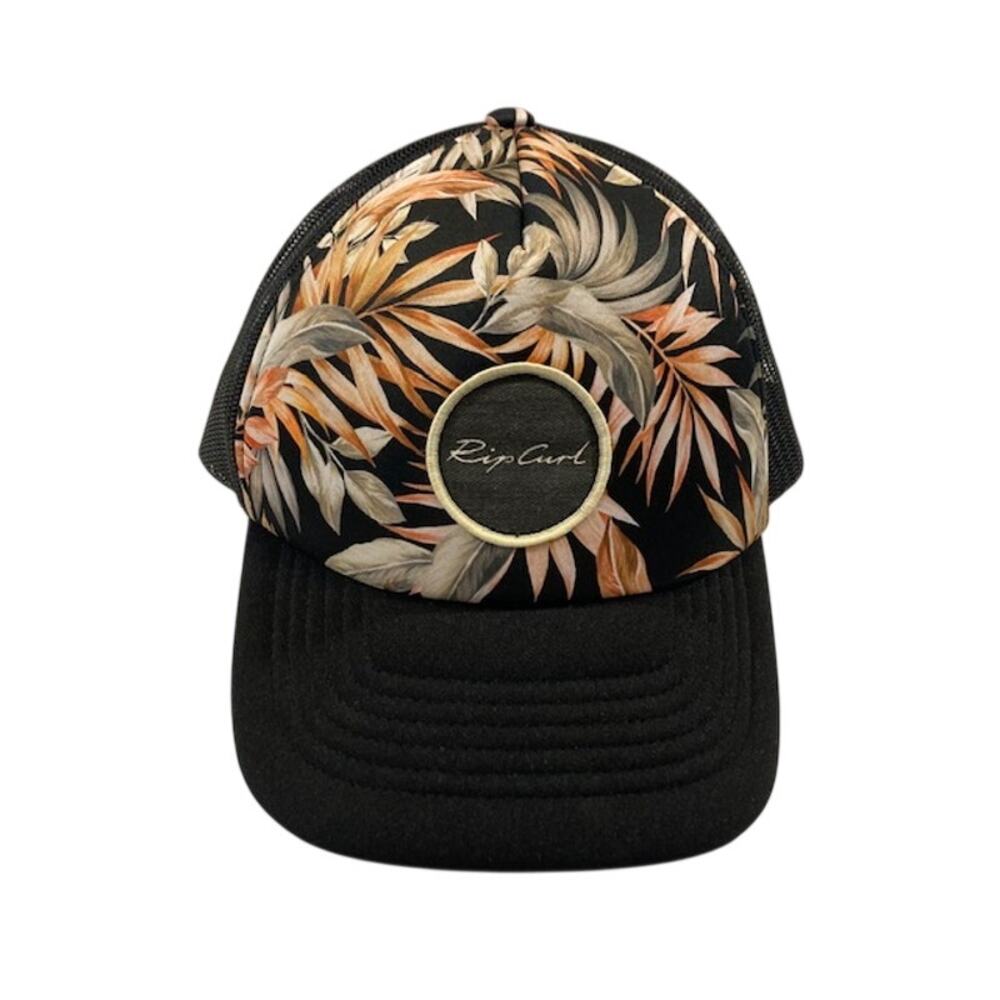 Rip Curl-Low Profile-Black Orange Mesh Men's Tropical Floral Hat